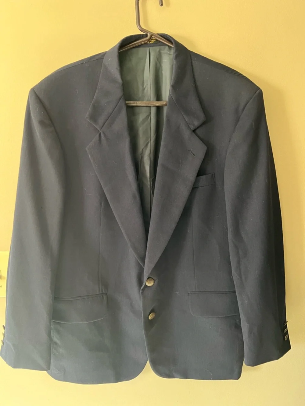 Oscar de La Renta vintage 💯 wool lined single breasted navy blue blazer.